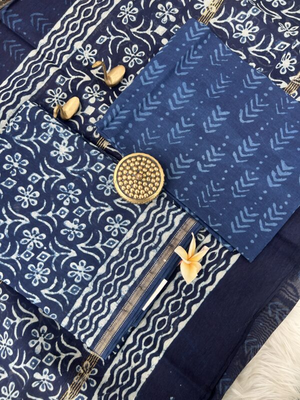 Exclusive Hand Block Print Chanderi Silk Suit Set ( CNSS25025)