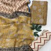 Pure handblock chanderi silk suit with santoon bottom