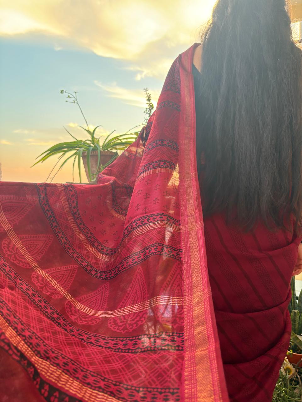 Maheshwari Silk Saree with Zari Border  ( MSS2602 )