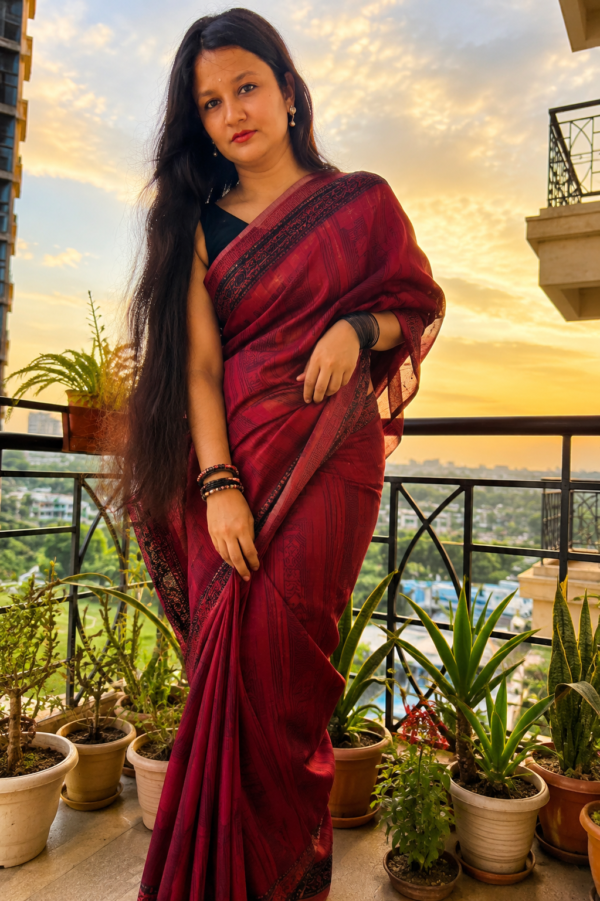 Maheshwari Silk Saree with Zari Border  ( MSS2602 )