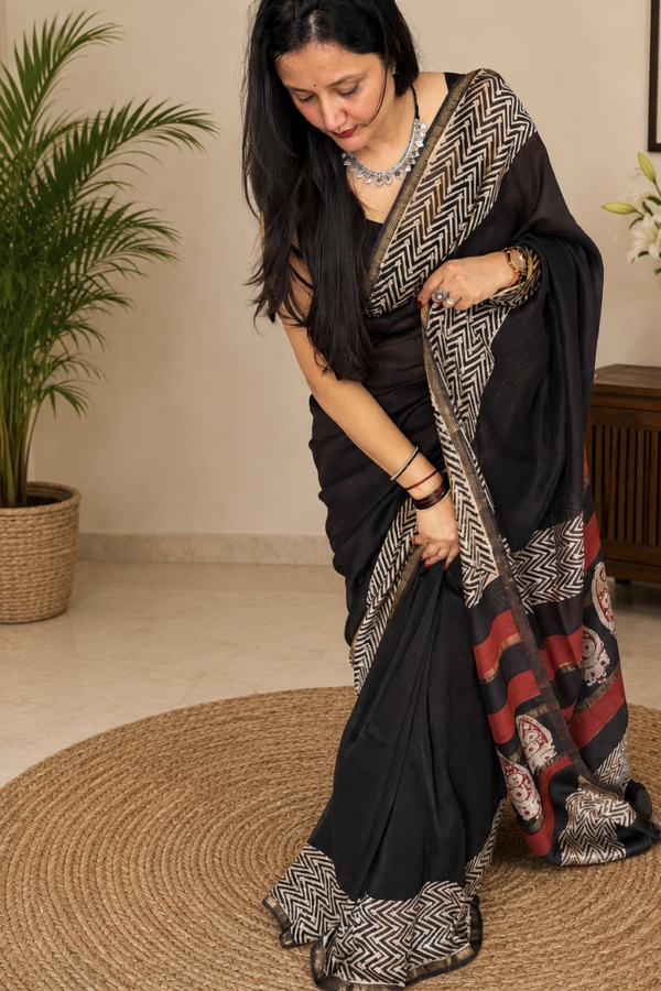 2026/07/321241.png Chanderi Silk Saree with Zari Border ( CSS2535)