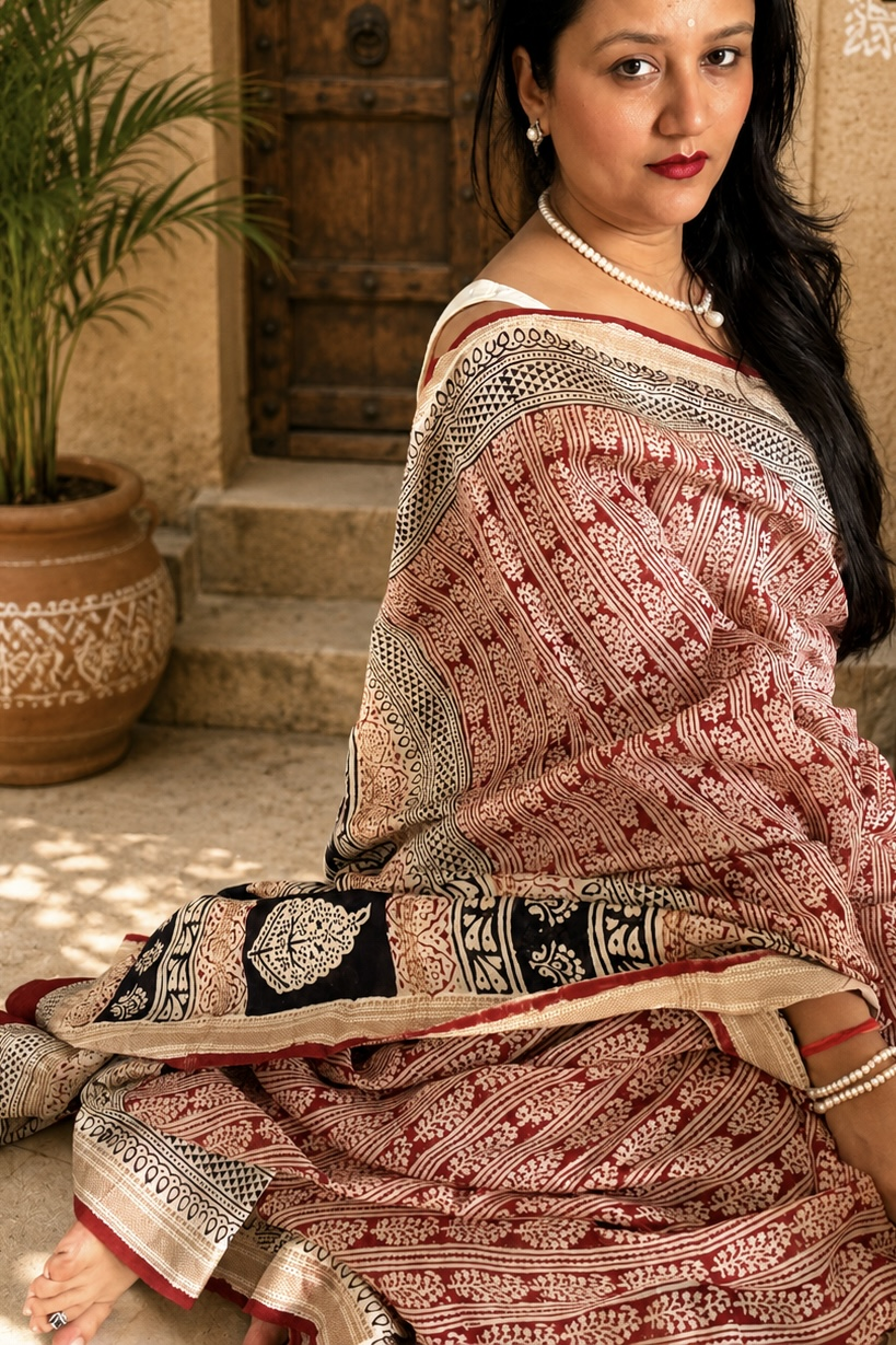 2026/07/324084.png Maheshwari Silk Saree with Zari Border ( MSS2609)