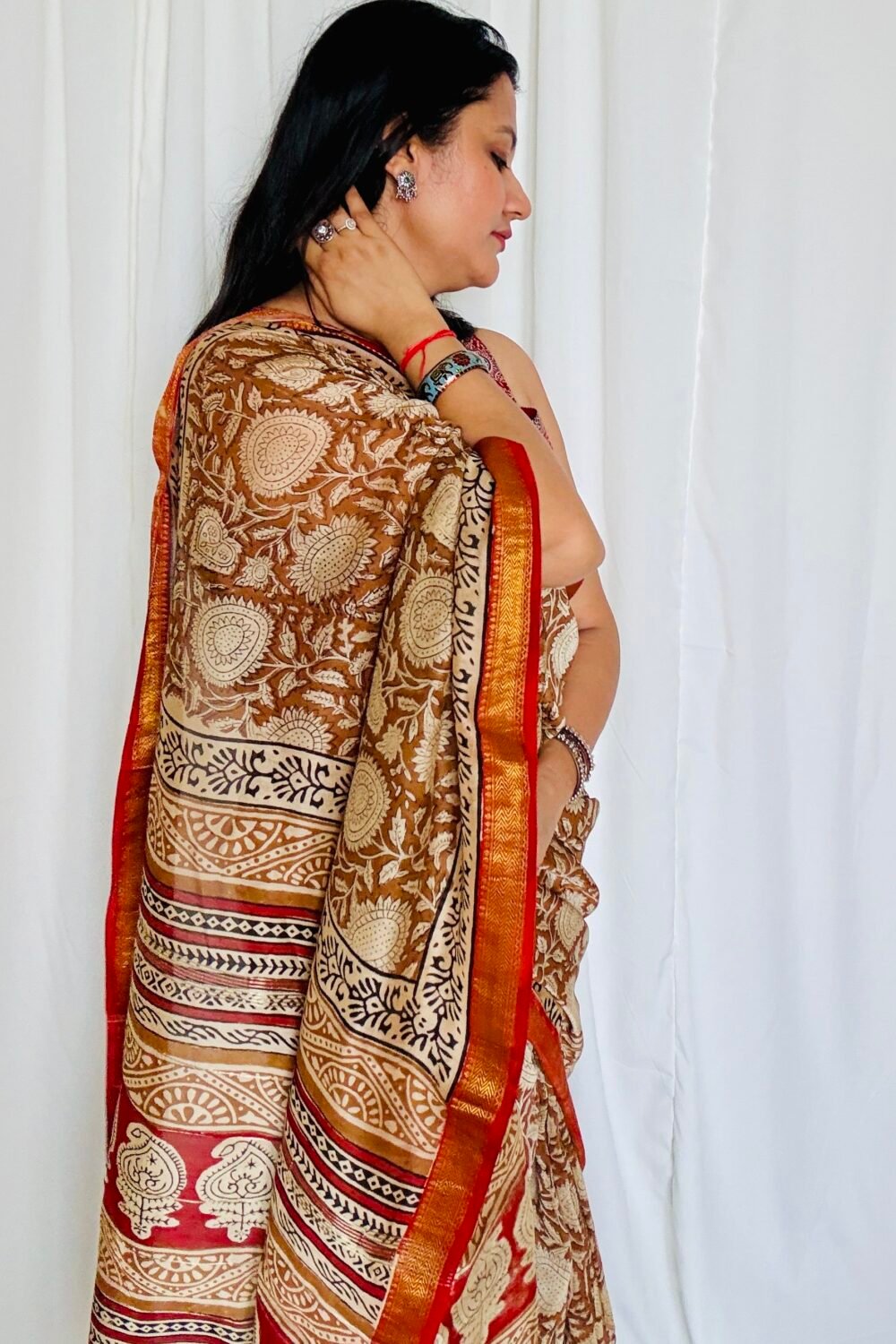 Maheshwari Silk Saree with Zari Border  ( MSS2610)