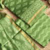 Exclusive Hand Block Print Chanderi Silk Suit Set ( CNSS25040)