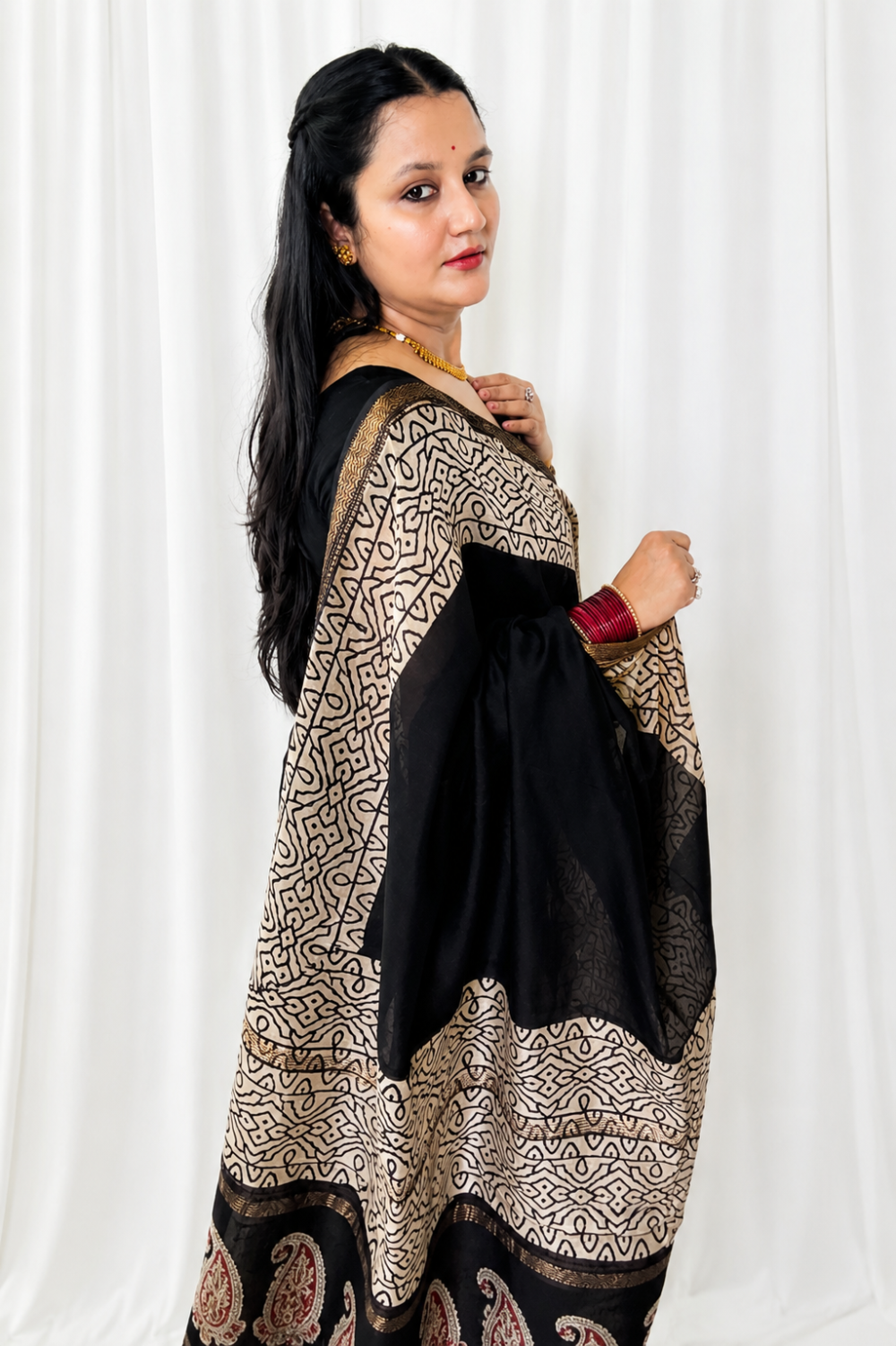 Maheshwari Silk Saree with Zari Border  ( MSS2611)