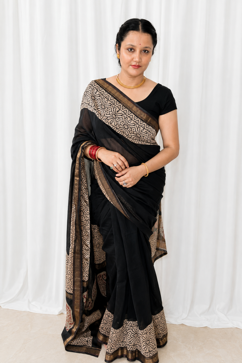 Maheshwari Silk Saree with Zari Border  ( MSS2611)