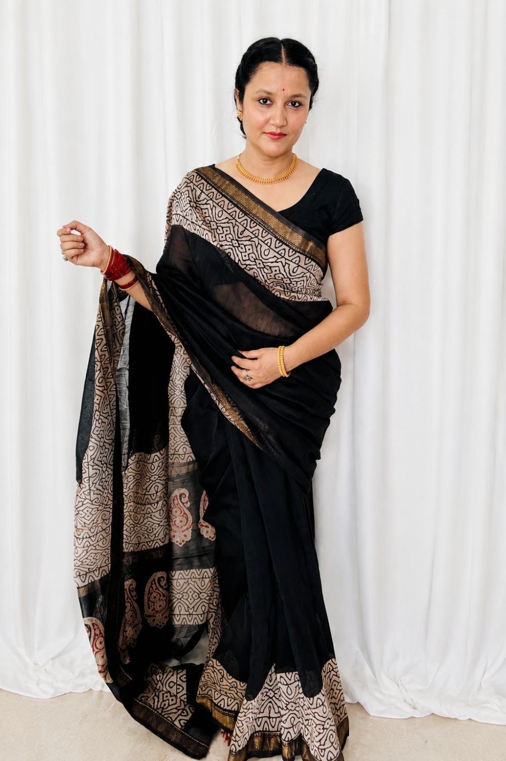 Maheshwari Silk Saree with Zari Border  ( MSS2611)