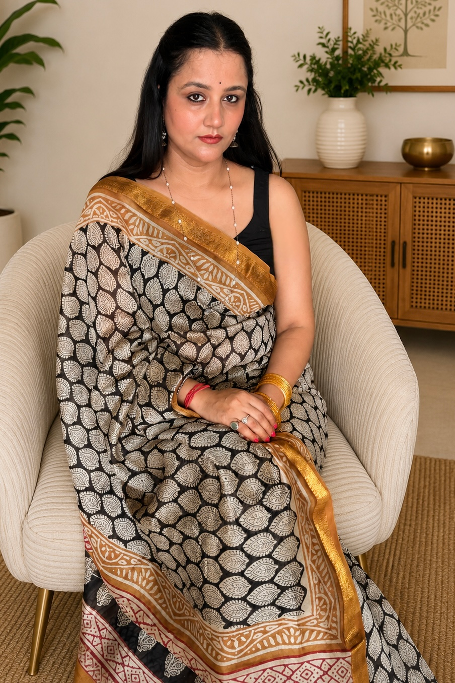 2026/08/390242.png Maheshwari Silk Saree with Zari Border ( MSS2614)