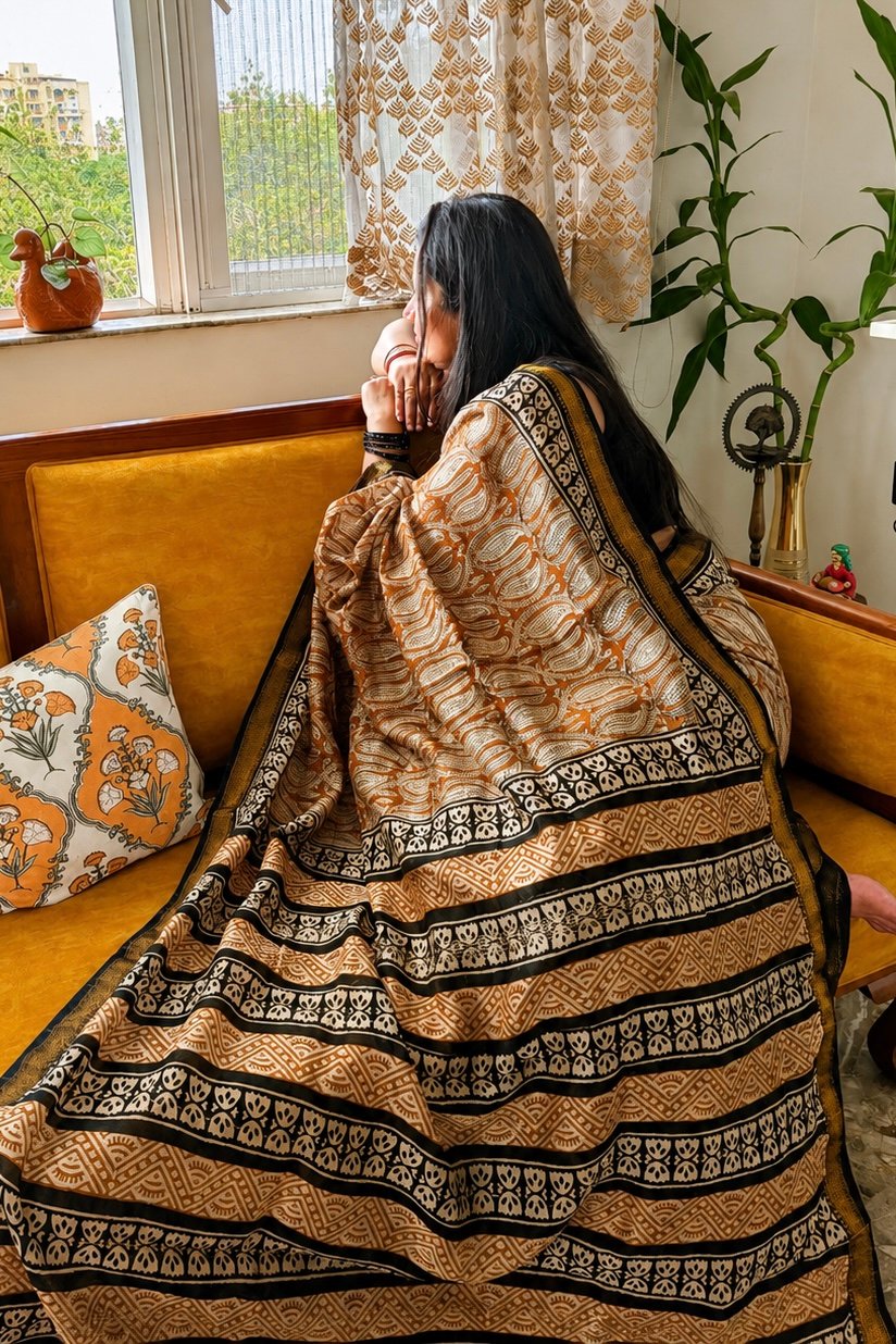 IMG_4444 Maheshwari Silk Saree with Zari Border ( MSS2604)