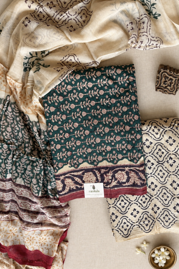 Cotton suit set with chiffon dupatta (CCD003)