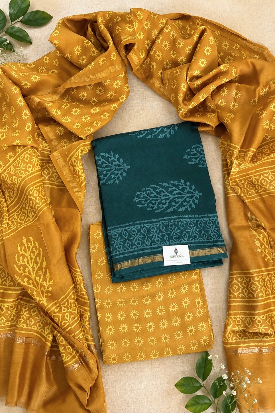 IMG_4602 Exclusive Hand Block Print Chanderi Silk Suit Set ( CNSS25044)