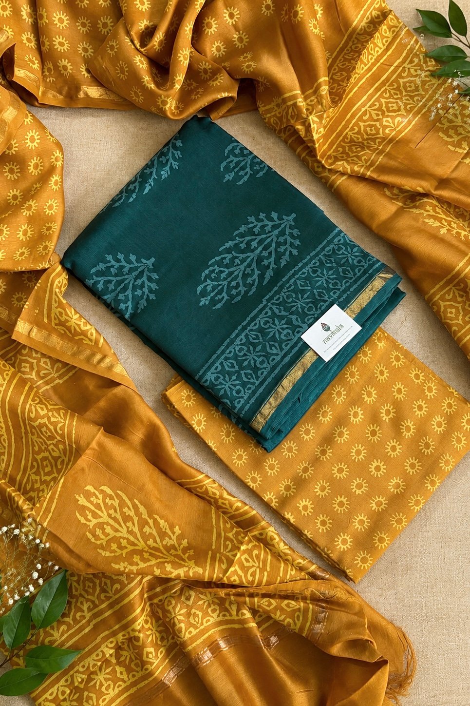 IMG_4603 Exclusive Hand Block Print Chanderi Silk Suit Set ( CNSS25044)