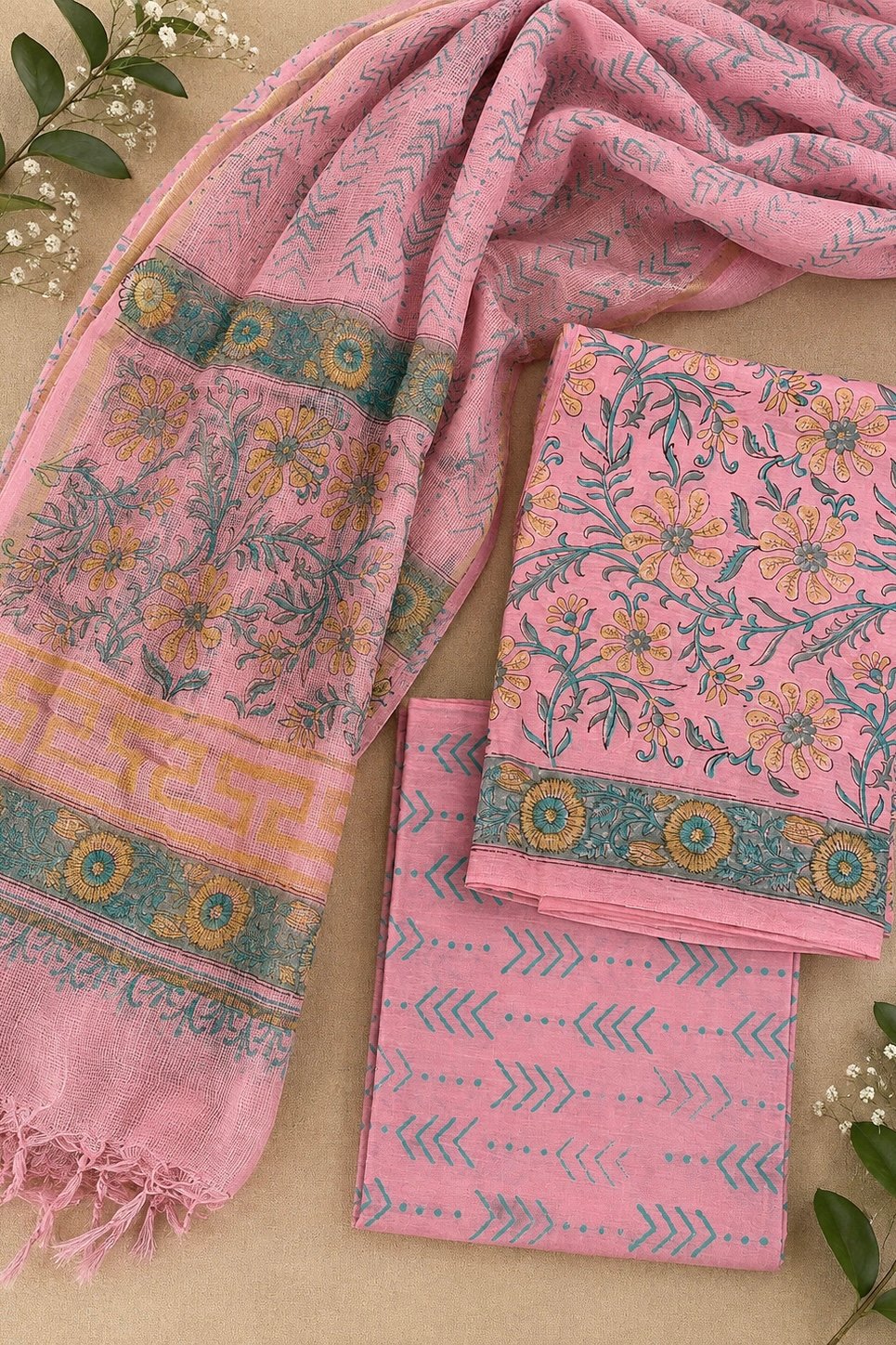 IMG_4605 Cotton suit set with Kota doriya dupatta (CSKD001)