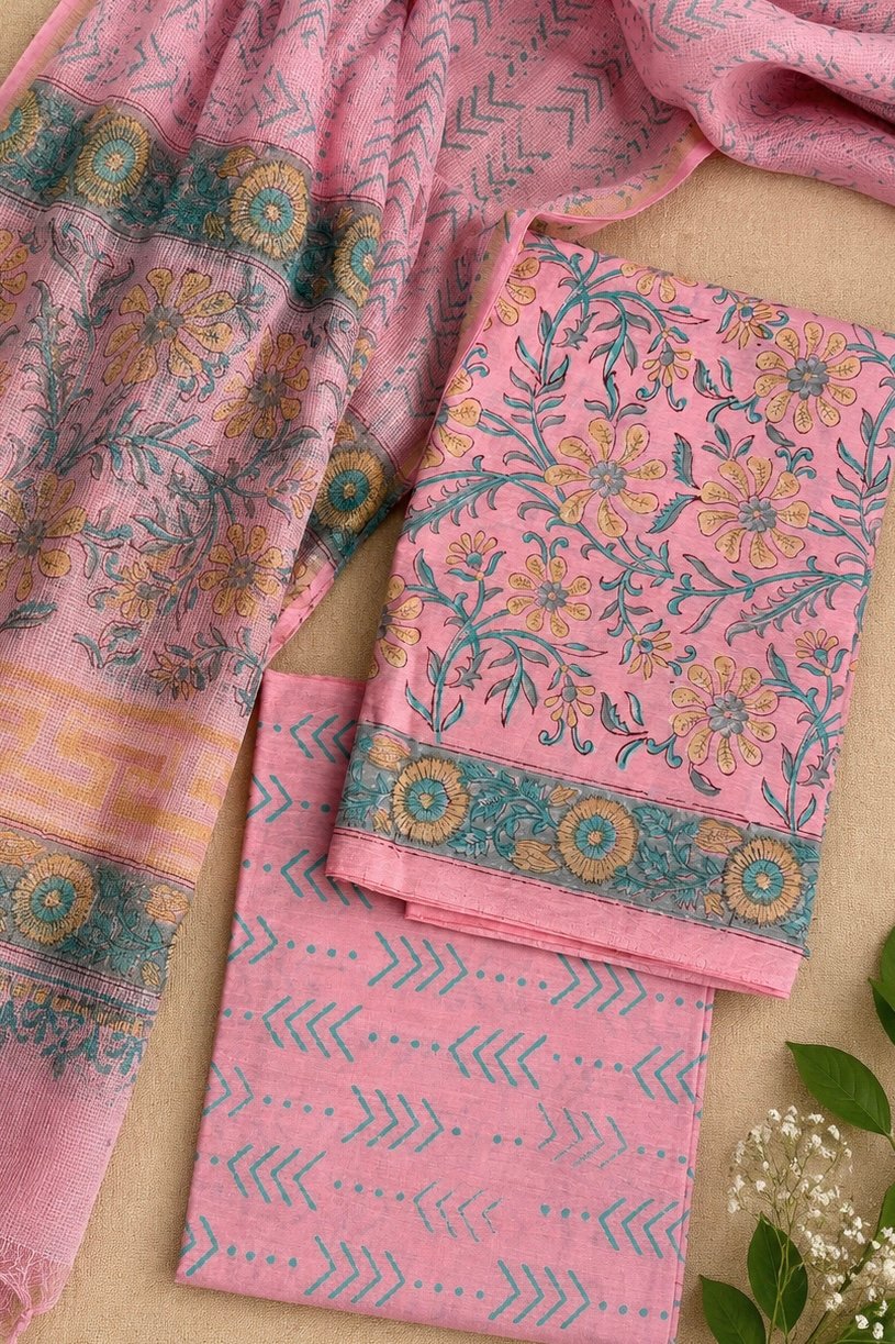 IMG_4606 Cotton suit set with Kota doriya dupatta (CSKD001)