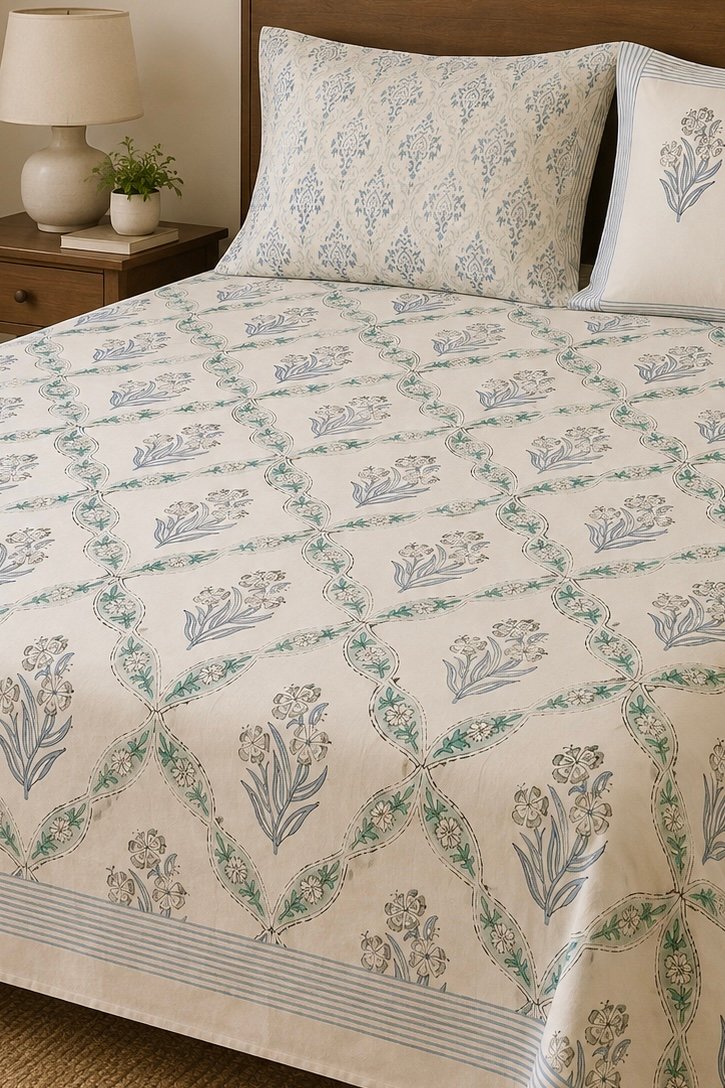 The Gulmohar Collection Premium Cotton Bedsheet (BS25021)