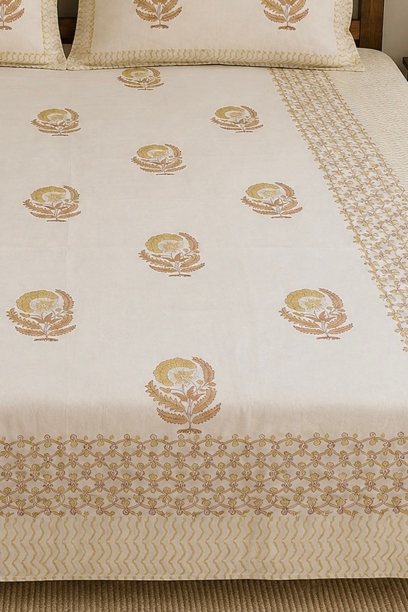 IMG_6698 The Gulmohar Collection Premium Cotton Bedsheet (BS25022)