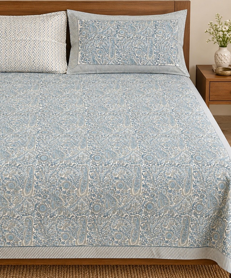 IMG_6777 The Gulmohar Collection Premium Cotton Bedsheet (BS25020)
