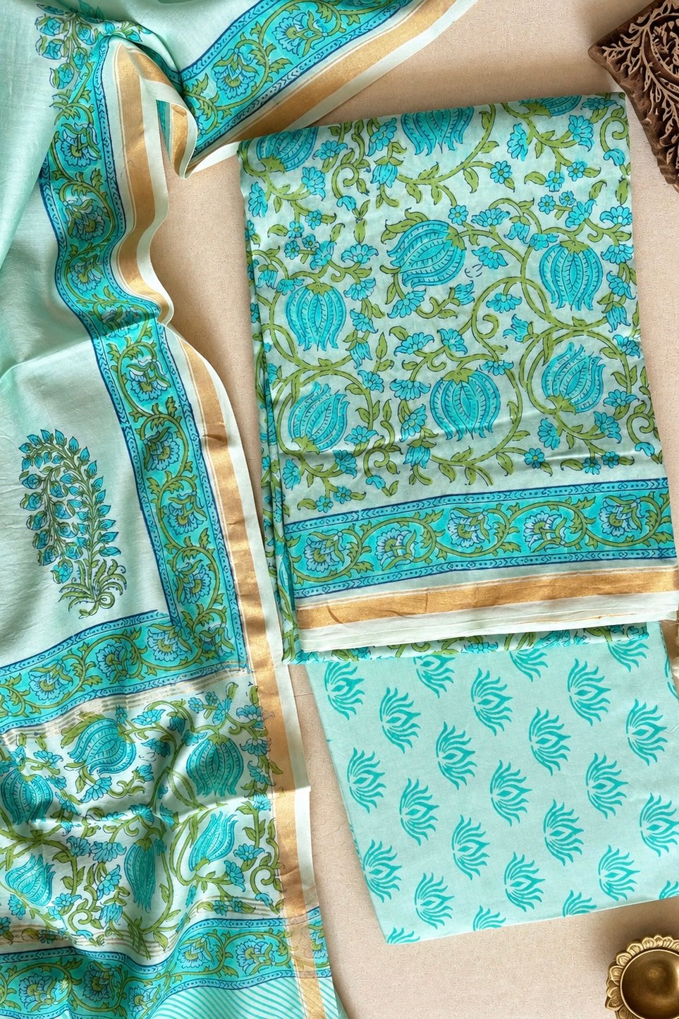 IMG_7239 Exclusive Hand Block Print Chanderi Silk Suit Set ( CNSS25043)