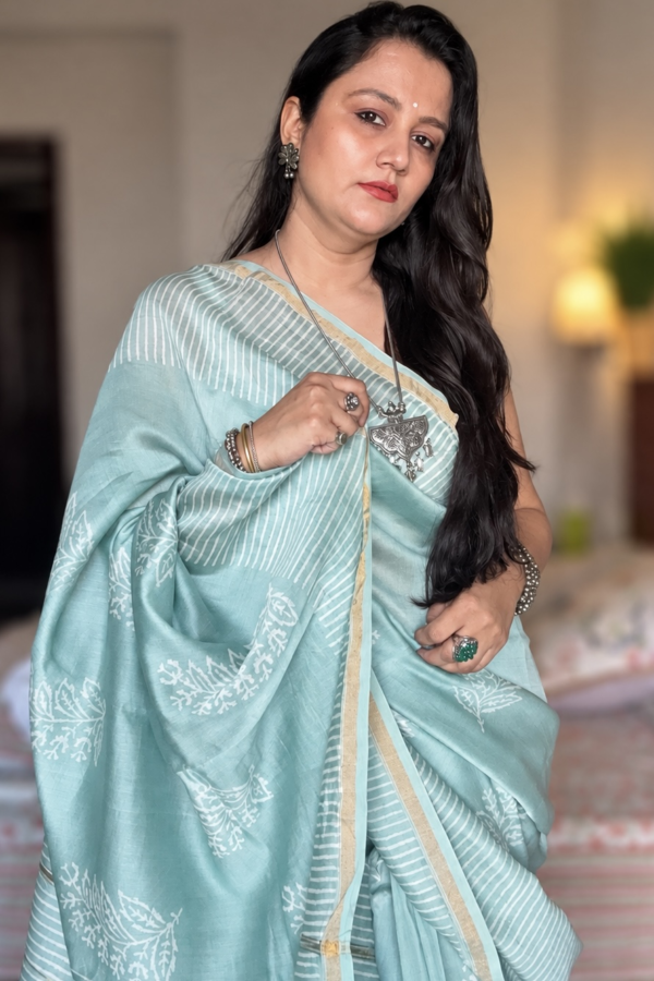 2026/10/479517.png Chanderi Silk Saree with Zari Border ( CSS2536)
