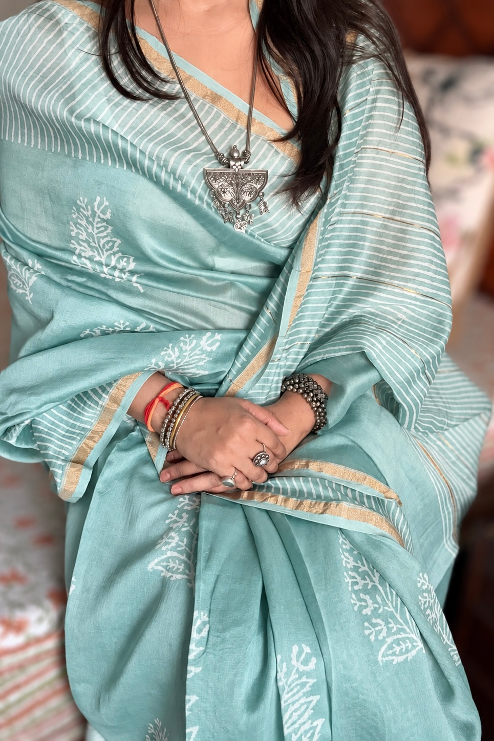 Chanderi Silk Saree with Zari Border  ( CSS2536)