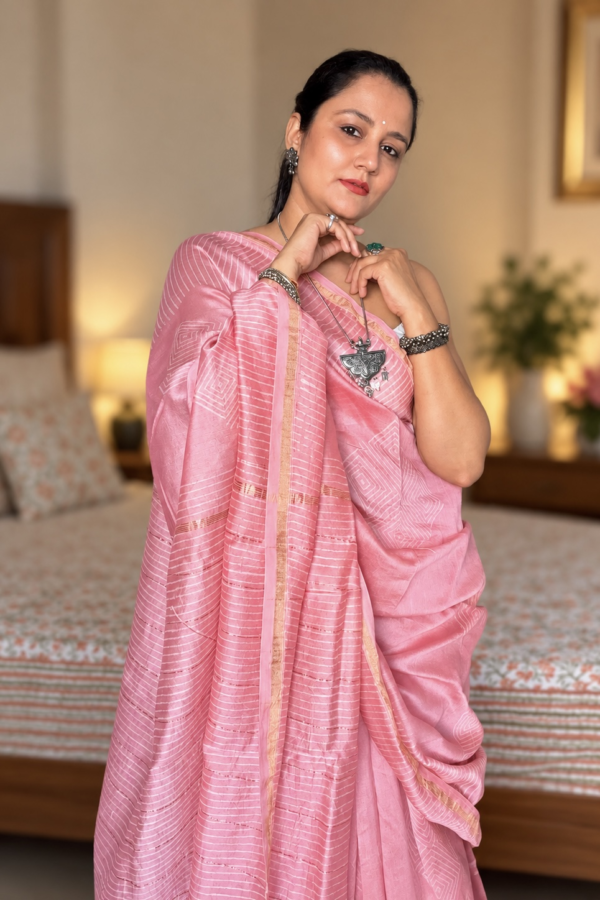 2026/10/479546.png Chanderi Silk Saree with Zari Border ( CSS2535)